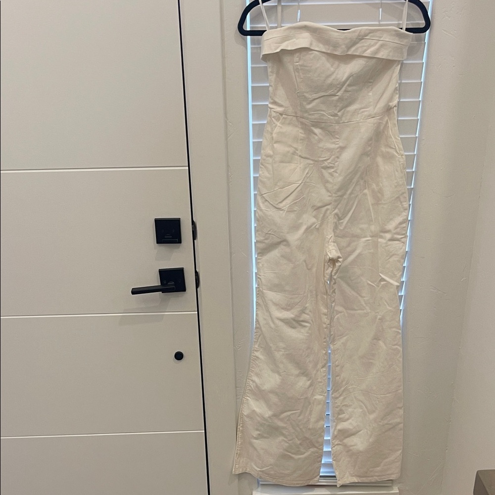 Strapless Cream Jumpsuit